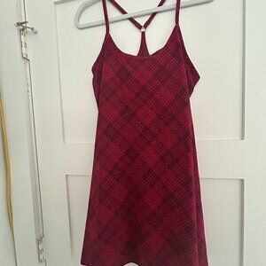 Outdoor Voices Exercise Dress Pomegranate Plaid Small EUC – Rare Limited Edition